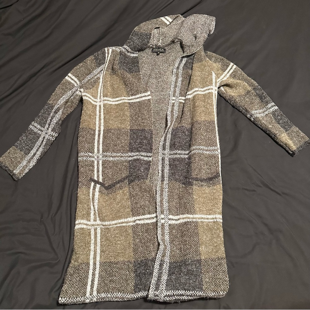 Plaid Hooded Cape Jacket
